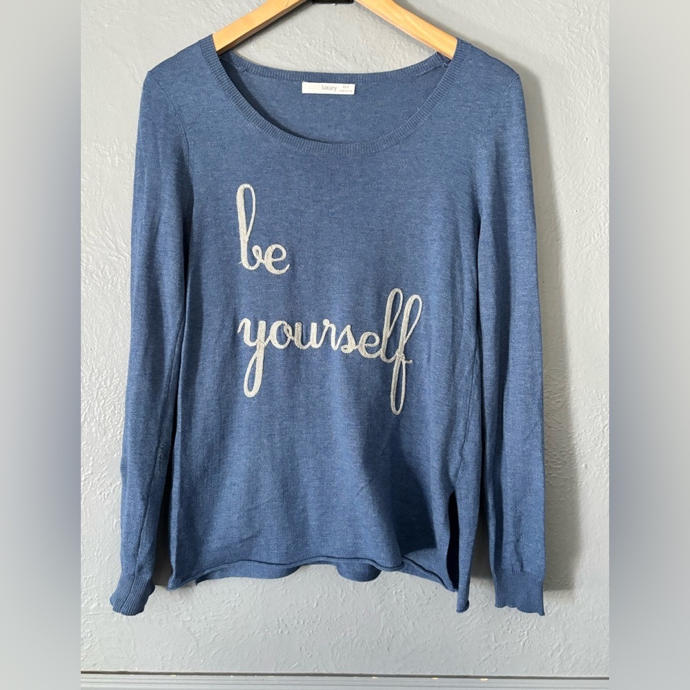Subtle Luxury “Be Yourself” Lightweight Sweater Blue Cotton Tencel XS